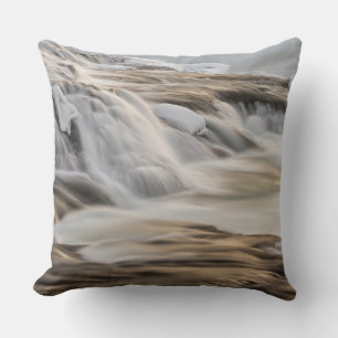 Godafoss waterfall, winter, Iceland Cushion