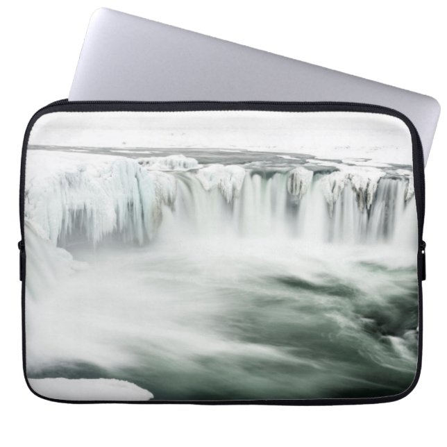 Godafoss waterfall, winter, Iceland Laptop Sleeve (Front)