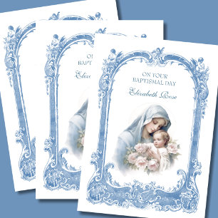 Godchild Baptism Baby Girl Christening Mary Jesus Card