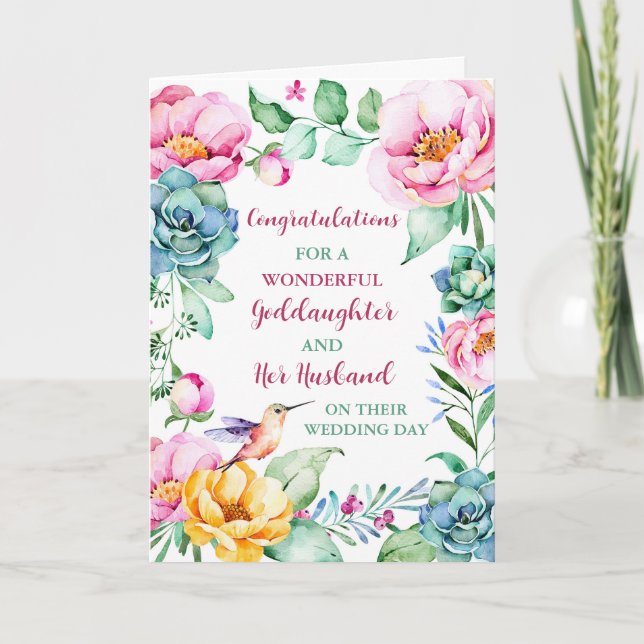 Goddaughter and Her Husband Congratulations Card (Front)