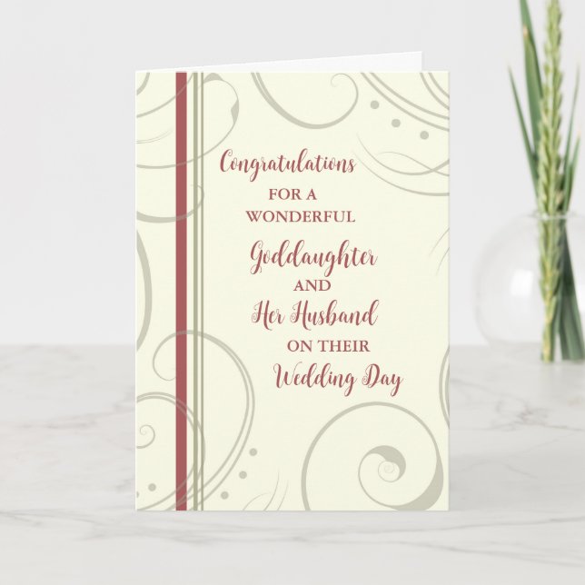Goddaughter and Her Husband Day Congratulations Card (Front)