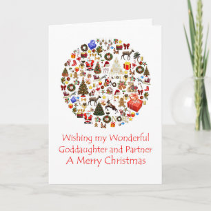 Goddaughter and her Partner Circle of Christmas Holiday Card