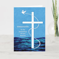 Goddaughter Anniversary of Baptism Dove and Cross