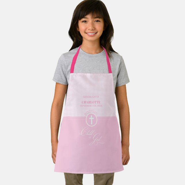 Goddaughter Baptism Pink Child of God Personalised Apron (Insitu)