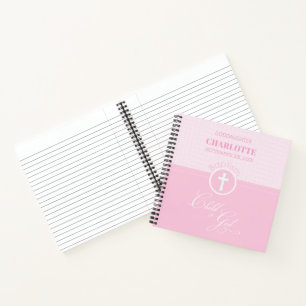 Goddaughter Baptism Pink Child of God Personalised Notebook