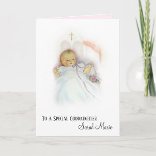 Goddaughter Batismal Girl Christening Card