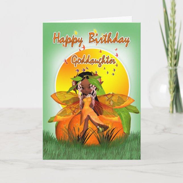 Goddaughter Birthday Card - Moonies Citrus Fairy - (Front)