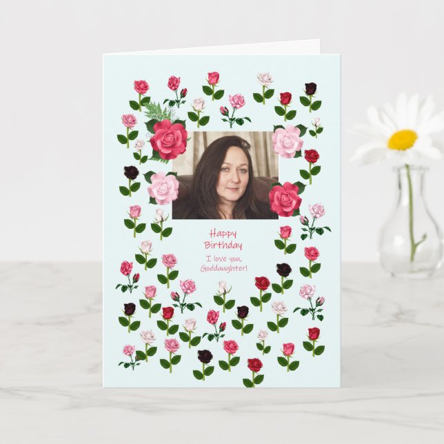 Goddaughter, Birthday, Roses Card (Small Plant)