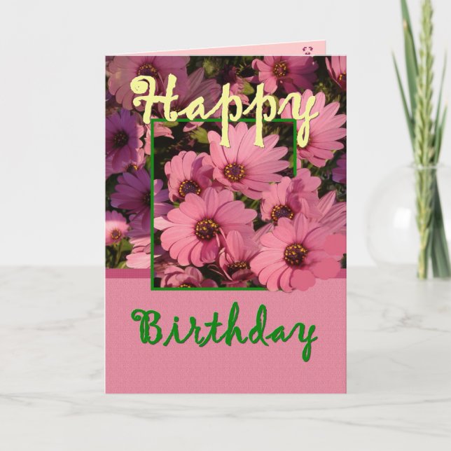 GODDAUGHTER - Birthday with Pink Daisy Flowers Card (Front)