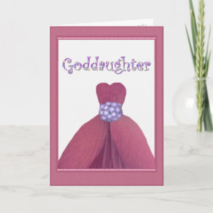GODDAUGHTER Bridesmaid PINK Flower Petal Dress Invitation