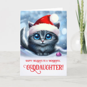 Goddaughter Christmas Holiday Cute Grey Card