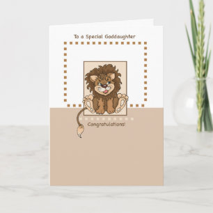 Goddaughter Congratulations on Baby, Lion Card