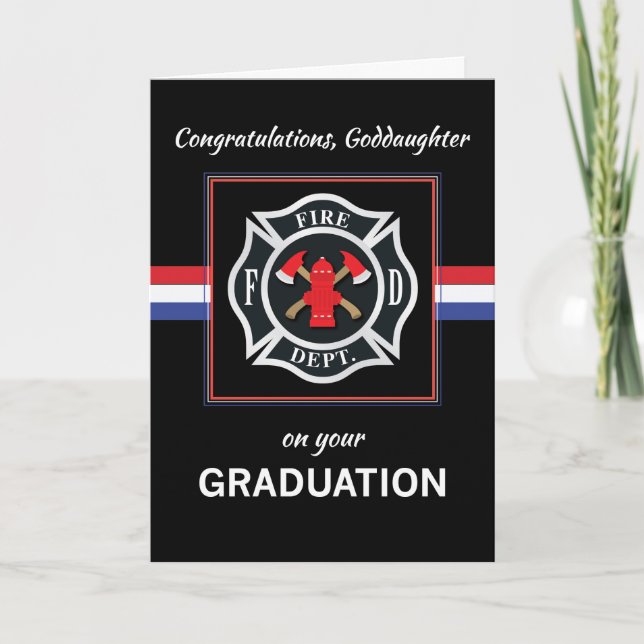 Goddaughter Fire Department Academy Graduation Card (Front)