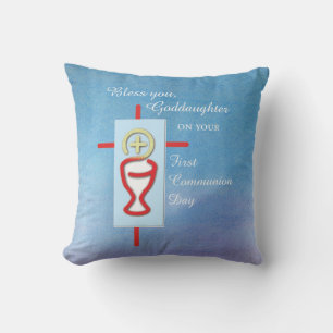 Goddaughter, First Holy Communion, Turquoise Cushion