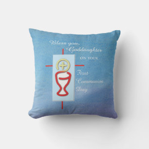 Goddaughter, First Holy Communion, Turquoise Cushion