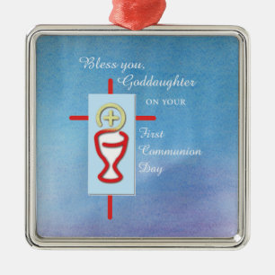 Goddaughter, First Holy Communion, Turquoise Metal Tree Decoration