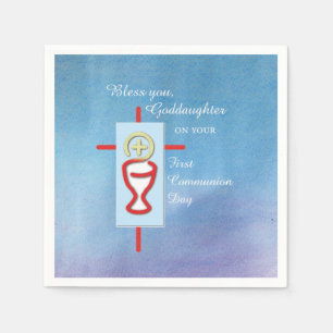 Goddaughter, First Holy Communion, Turquoise Napkin