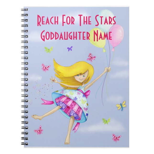 Goddaughter Gift Girly Motivational Personalised Spiral Notebook (Front)