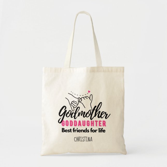 Goddaughter Gift - Godmother Best Friends for Life Tote Bag (Front)