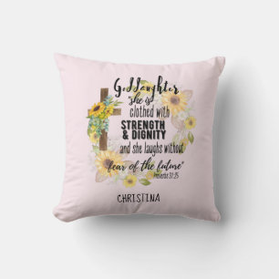 Goddaughter Gift Motivational Encouragement NAMED Cushion
