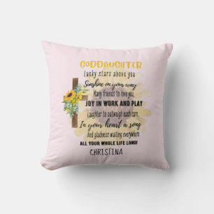 Goddaughter Gift Motivational Encouragement NAMED Cushion