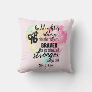 Goddaughter Gift Motivational Encouragement NAMED Cushion