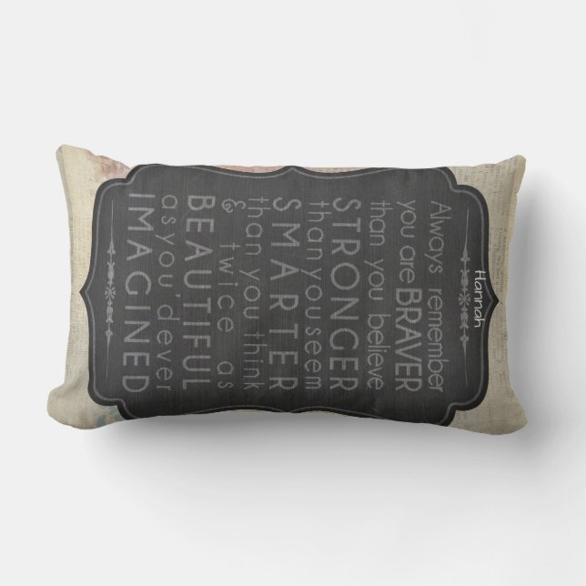 Goddaughter Gift Motivational Words Personalised 2 Lumbar Cushion (Front)