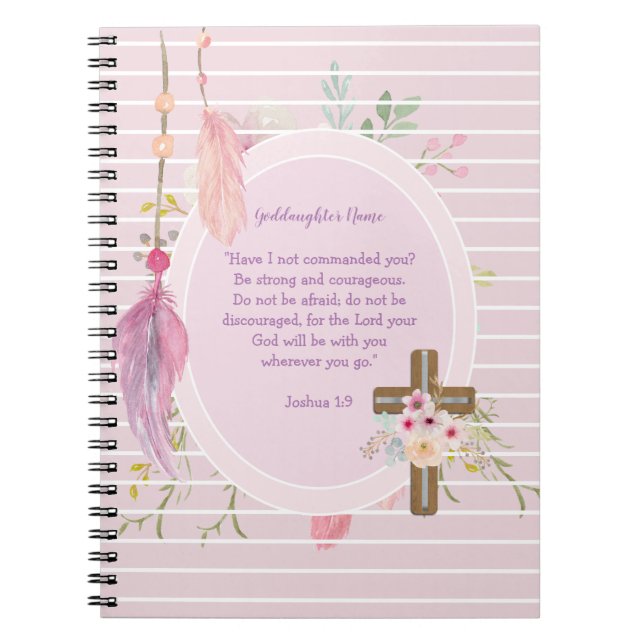 Goddaughter Gift Motivational Words Personalised Notebook (Front)