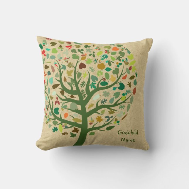 Goddaughter Godson Godchild Gift Tree of Life Cushion (Front)