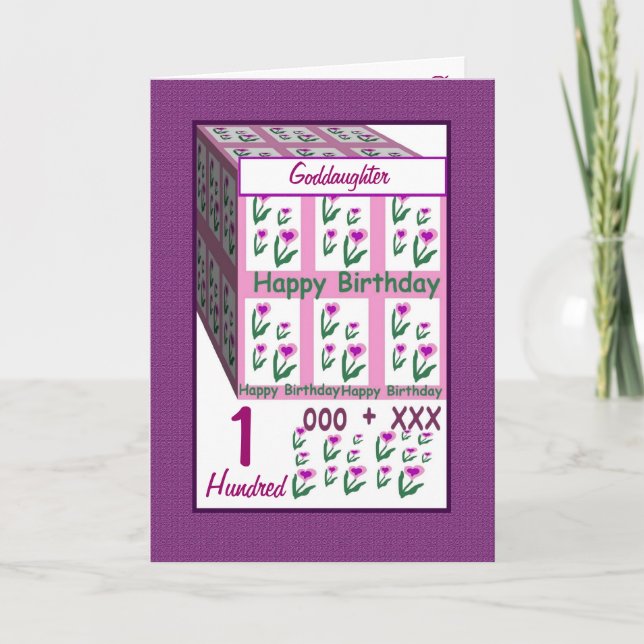 GODDAUGHTER - Happy 1st Birthday Card (Front)