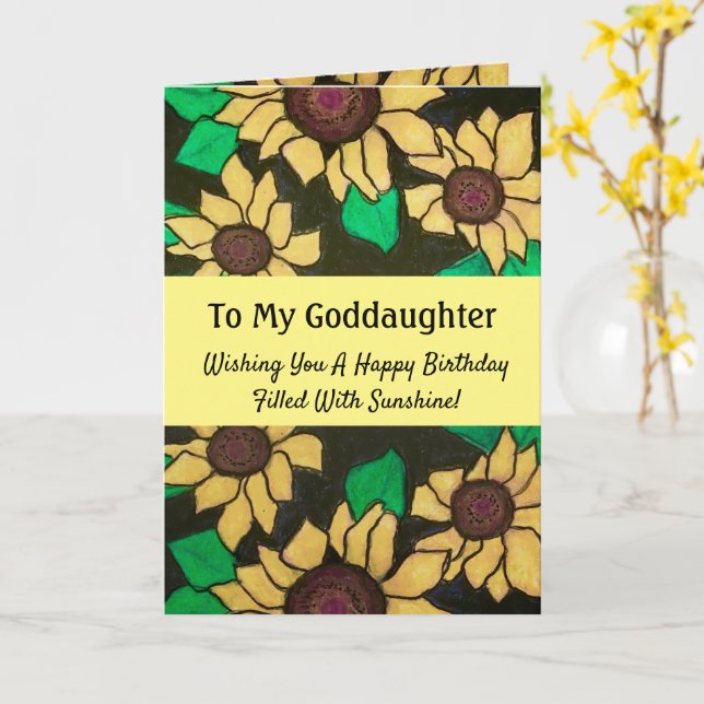 Goddaughter Happy Birthday Sunflowers Card (Yellow Flower)