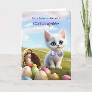 Goddaughter Happy Easter with Cute Kitten  Card