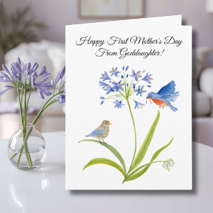 Goddaughter Happy First Mother’s Day Bluebird  Card