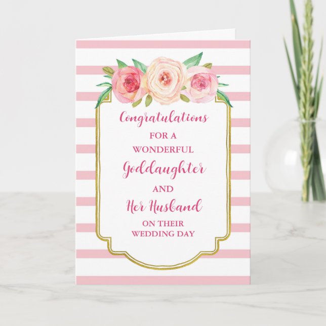 Goddaughter & Her Husband Wedding Congratulations Card (Front)
