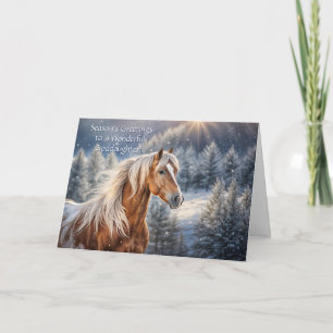 Goddaughter Horse Christmas with Pretty Equine Holiday Card