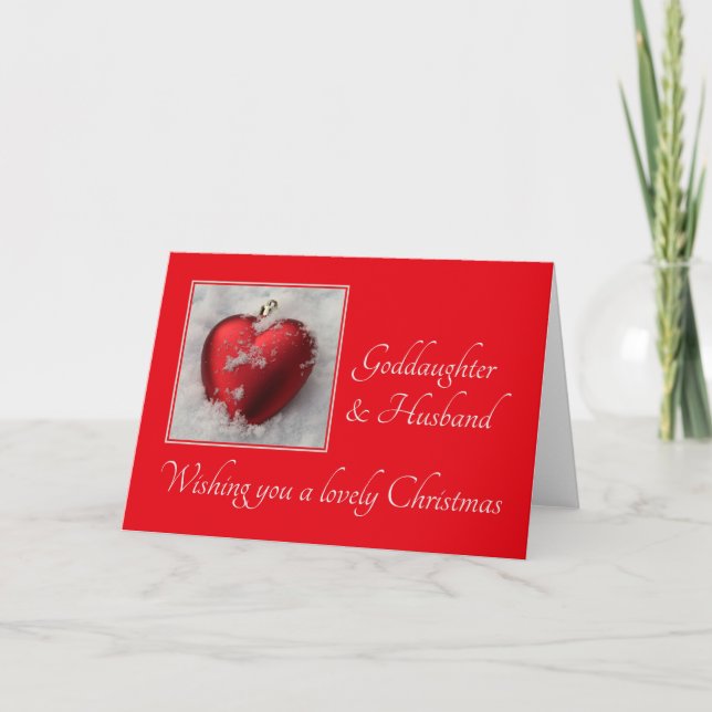 Goddaughter & husband Merry Christmas card (Front)