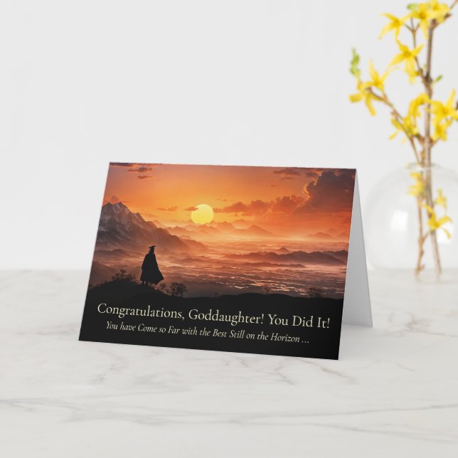Goddaughter Inspiring Congratulations Graduation  Card (Yellow Flower)