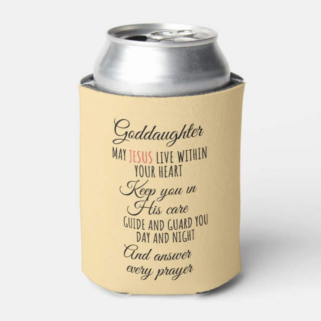Goddaughter may jesus live within your heart can cooler (Can Front)