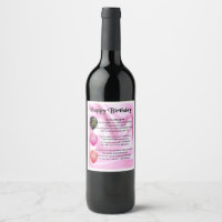 Goddaughter Poem Bottle Label Happy Birthday