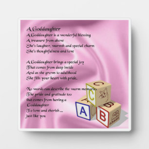 Goddaughter Poem Plaque - Baby Blocks Design