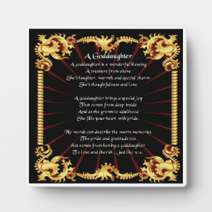 Goddaughter Poem Plaque - Black Design