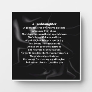 Goddaughter Poem Plaque - Black Silk design