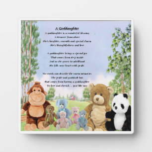 Goddaughter Poem Plaque  -  Cuddly Toys  design