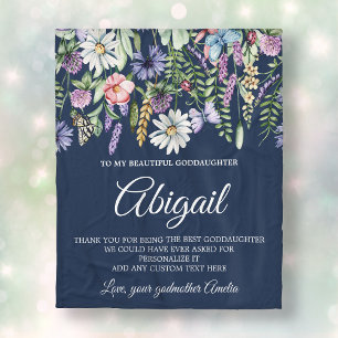 Goddaughter Wildflowers Personalised Message Fleece Blanket