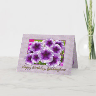 Goddaughter's Birthday Card with Purple Petunias
