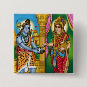 Goddess Annapurna Vintage Button