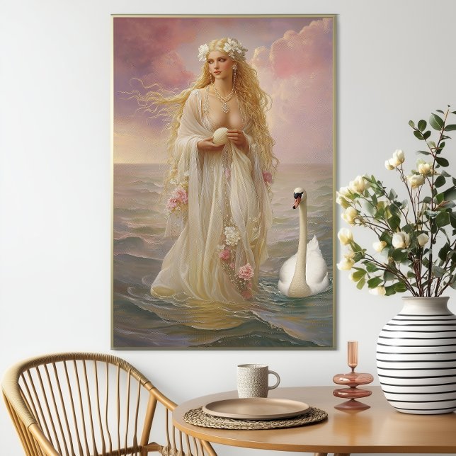 Goddess Aphrodite: Romantic Floral Swan Venus Poster (Creator Uploaded)