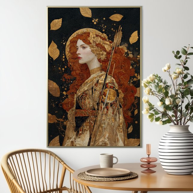 Goddess Artemis: The Autumn Huntress Art Nouveau Poster (Creator Uploaded)