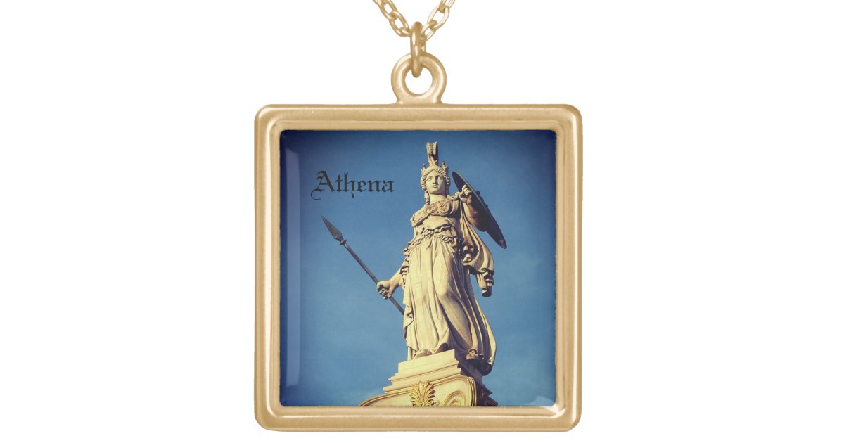 Goddess Athena Greek Goddess Of Wisdom Gold Plated Necklace