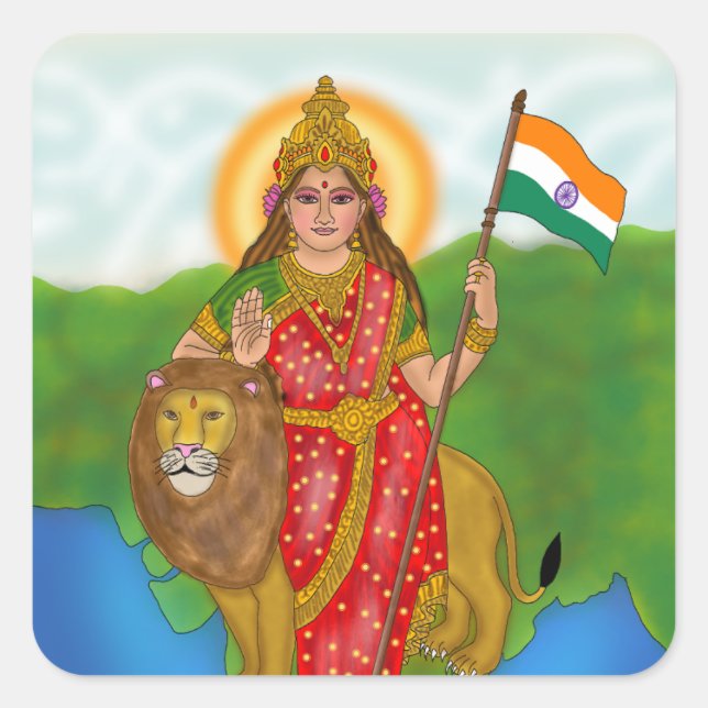 Goddess Bharat Mata Stickers (Front)